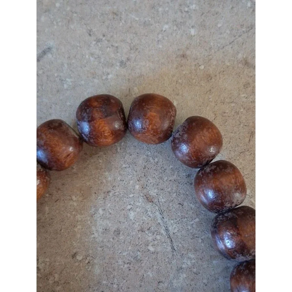 Brown and Multicolored Colorful Wooden Beaded Stretch Bracelets Bundle Set of 2